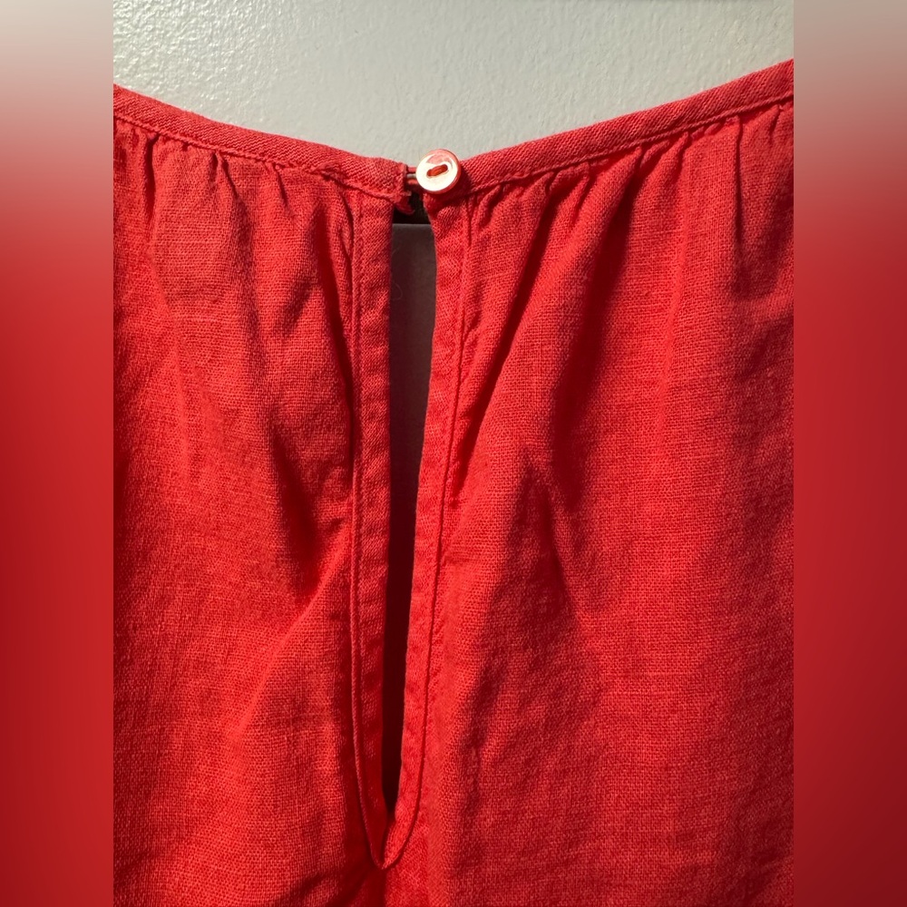 Universal Thread orange pink linen blend romper Large - Picture 5 of 6